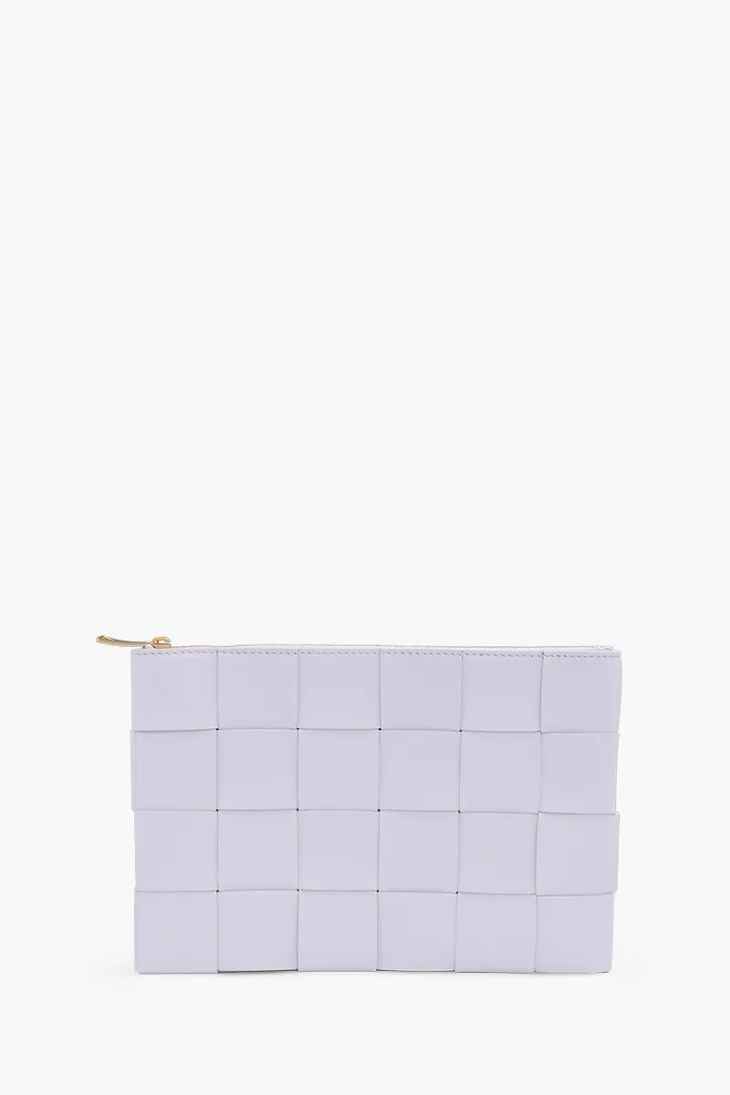 BOTTEGA VENETA Medium Pouch in Lilac with Small Intreccio 0