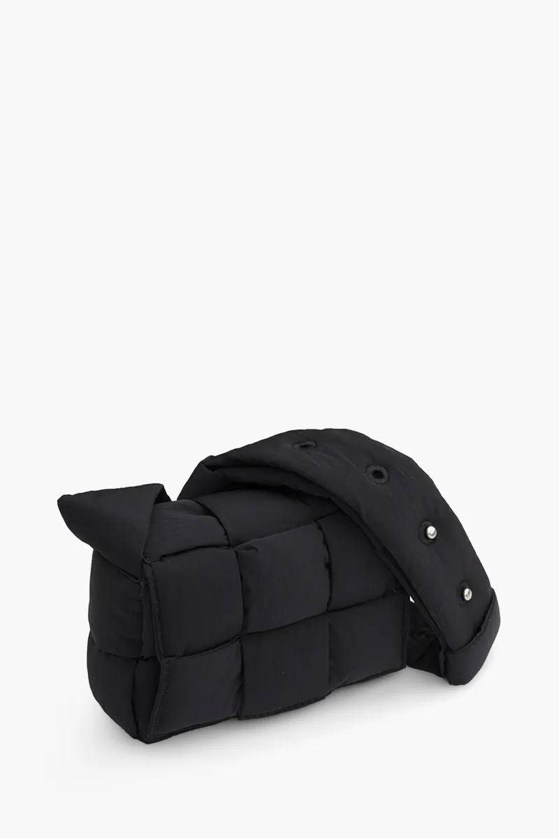 BOTTEGA VENETA Mini Padded Intreccio Crossbody Bag in Black Nylon 2