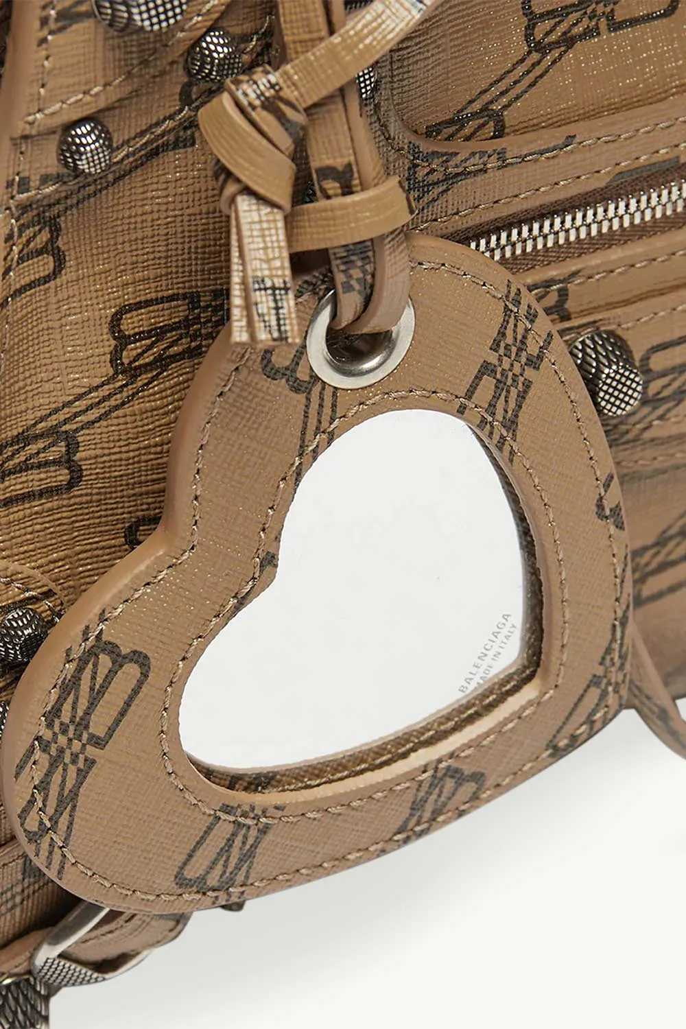 BALENCIAGA Neo Cagole XS Handbag in Beige/Brown BB Monogram Coated Canvas 3