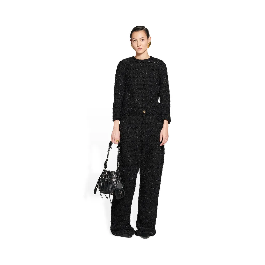 BALENCIAGA Le Cagole XS Bucket Bag in Black Arena Lambskin SHW 2