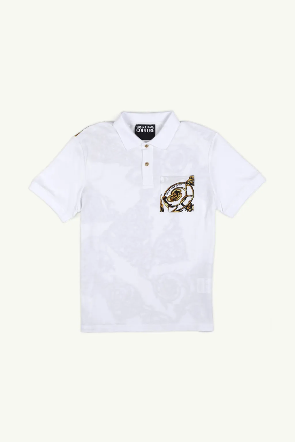 VERSACE JEANS COUTURE Men Garland Print Polo Shirt in White 0