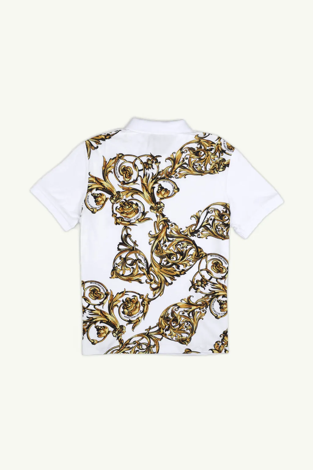 VERSACE JEANS COUTURE Men Garland Print Polo Shirt in White 1