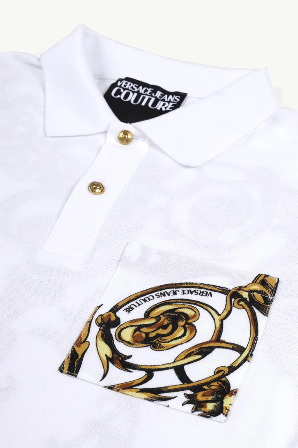 VERSACE JEANS COUTURE Men Garland Print Polo Shirt in White 2