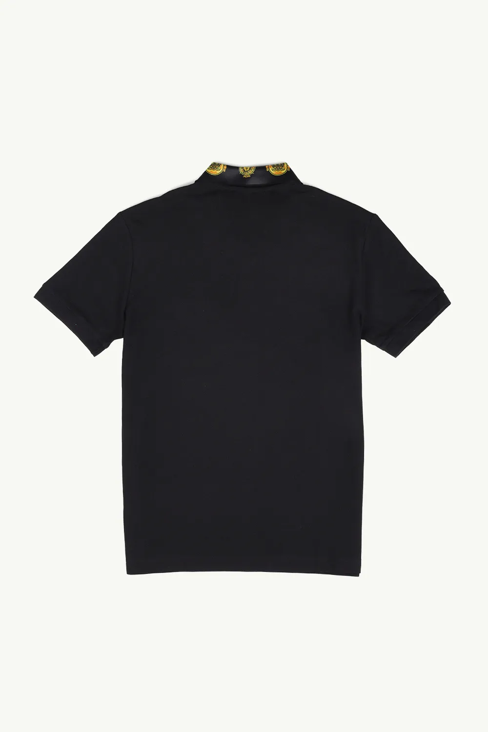 VERSACE JEANS COUTURE Men Sun Logo on Collar Polo Shirt in Black/Gold 1