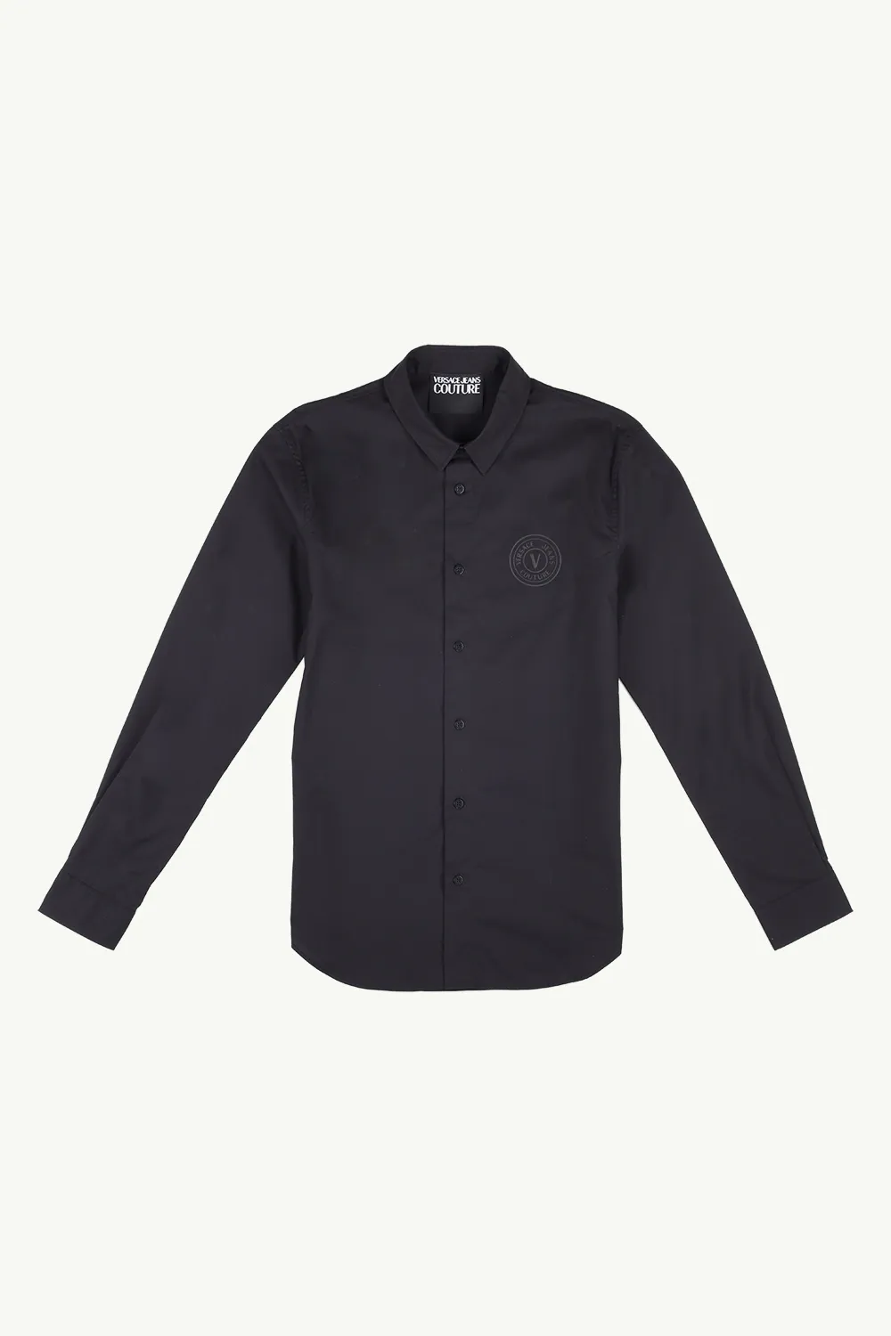VERSACE JEANS COUTURE Men V Emblem Long Sleeved Shirt in Black 0