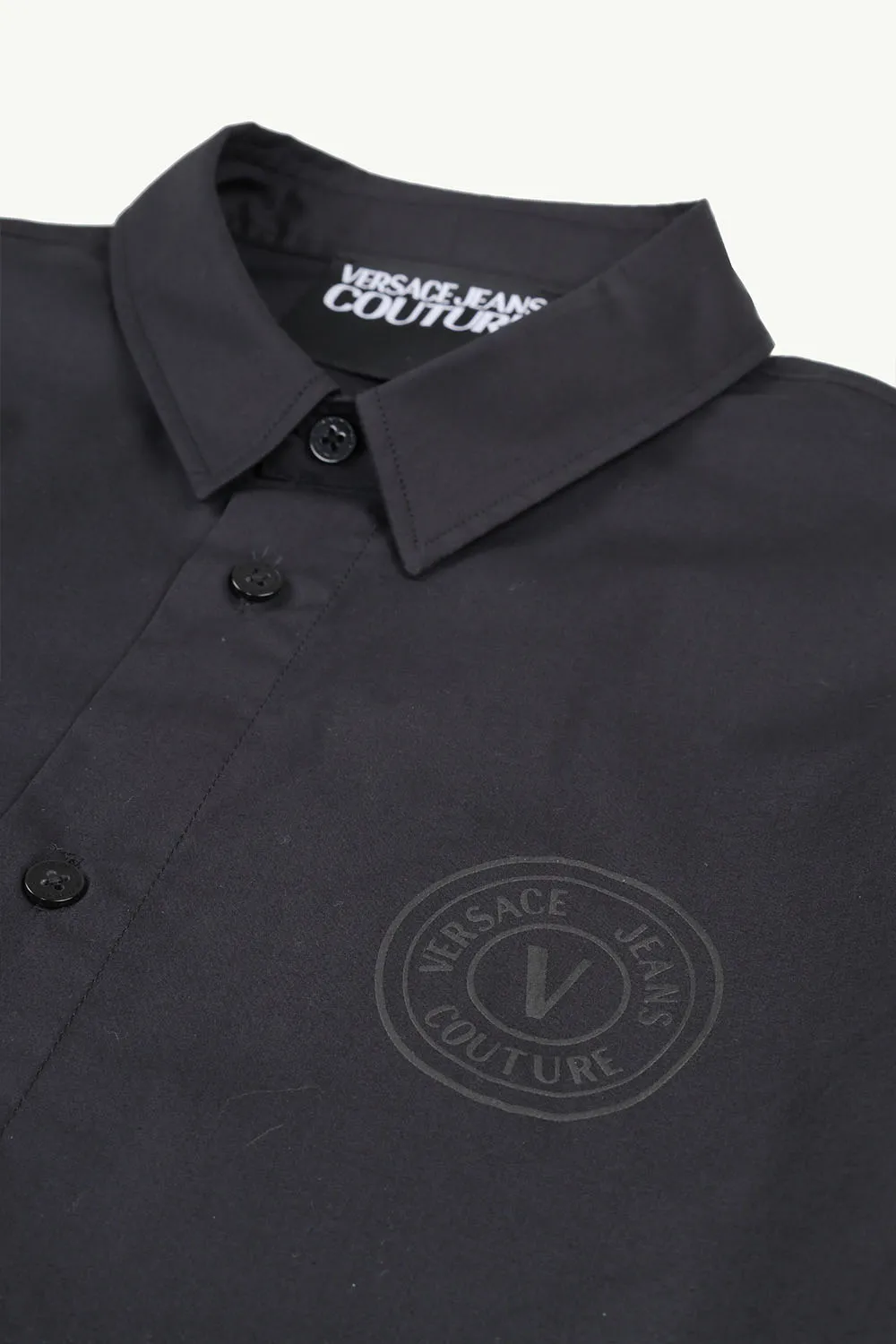 VERSACE JEANS COUTURE Men V Emblem Long Sleeved Shirt in Black 2