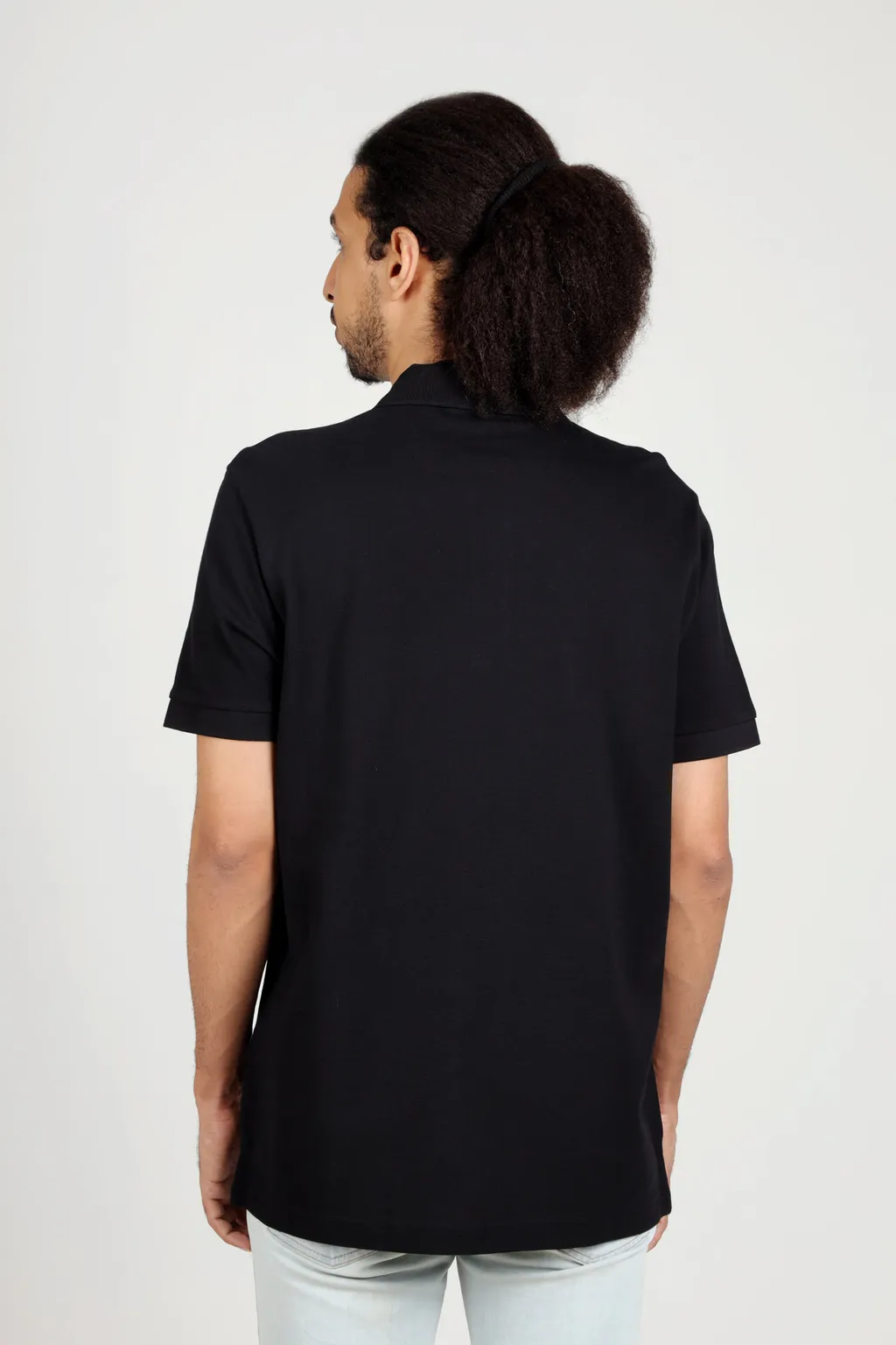 VERSACE JEANS COUTURE Men V-Emblem Polo Shirt in All Black 2
