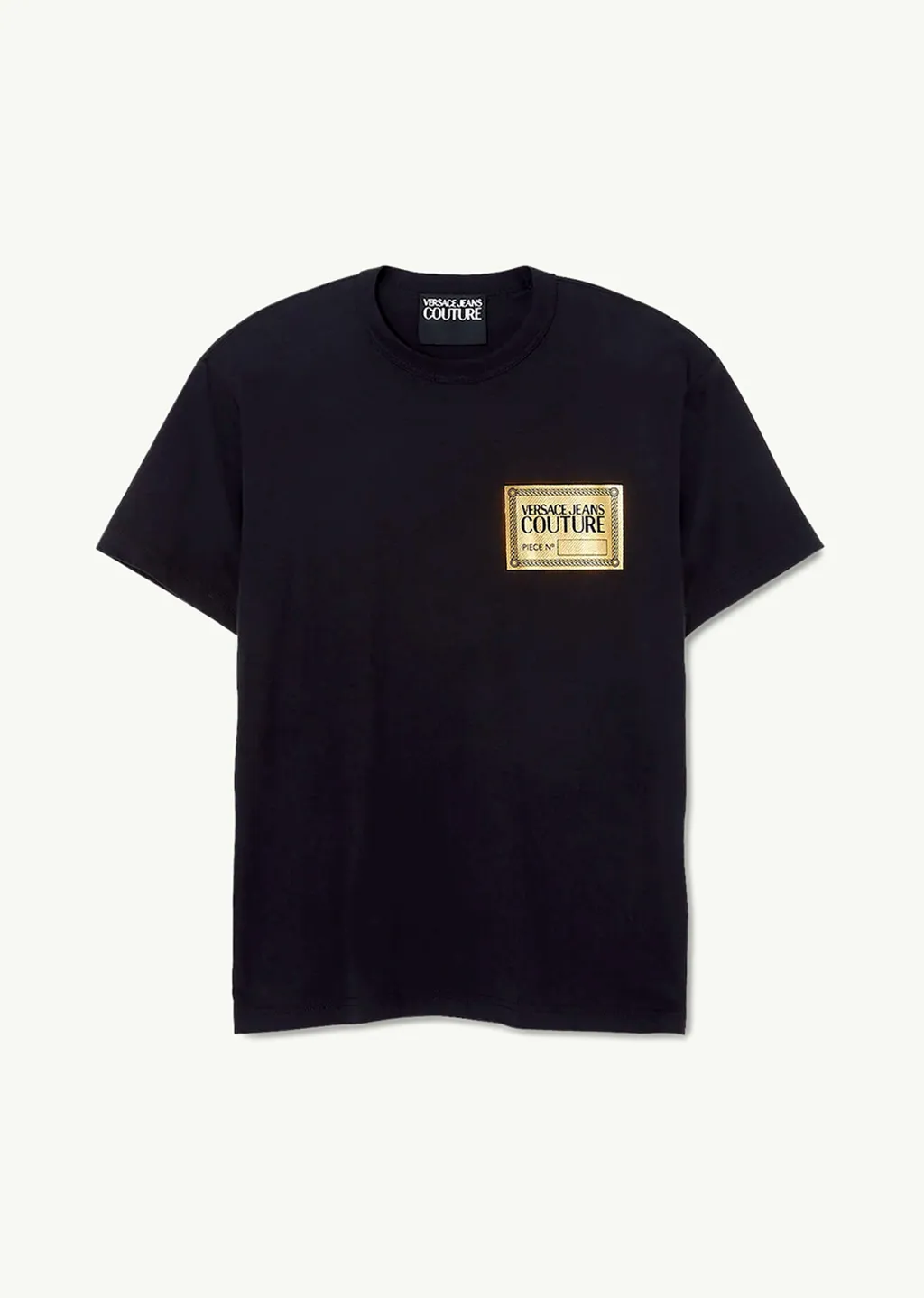 VERSACE JEANS COUTURE Men Piece Number Logo T-Shirt in Black/Gold 0