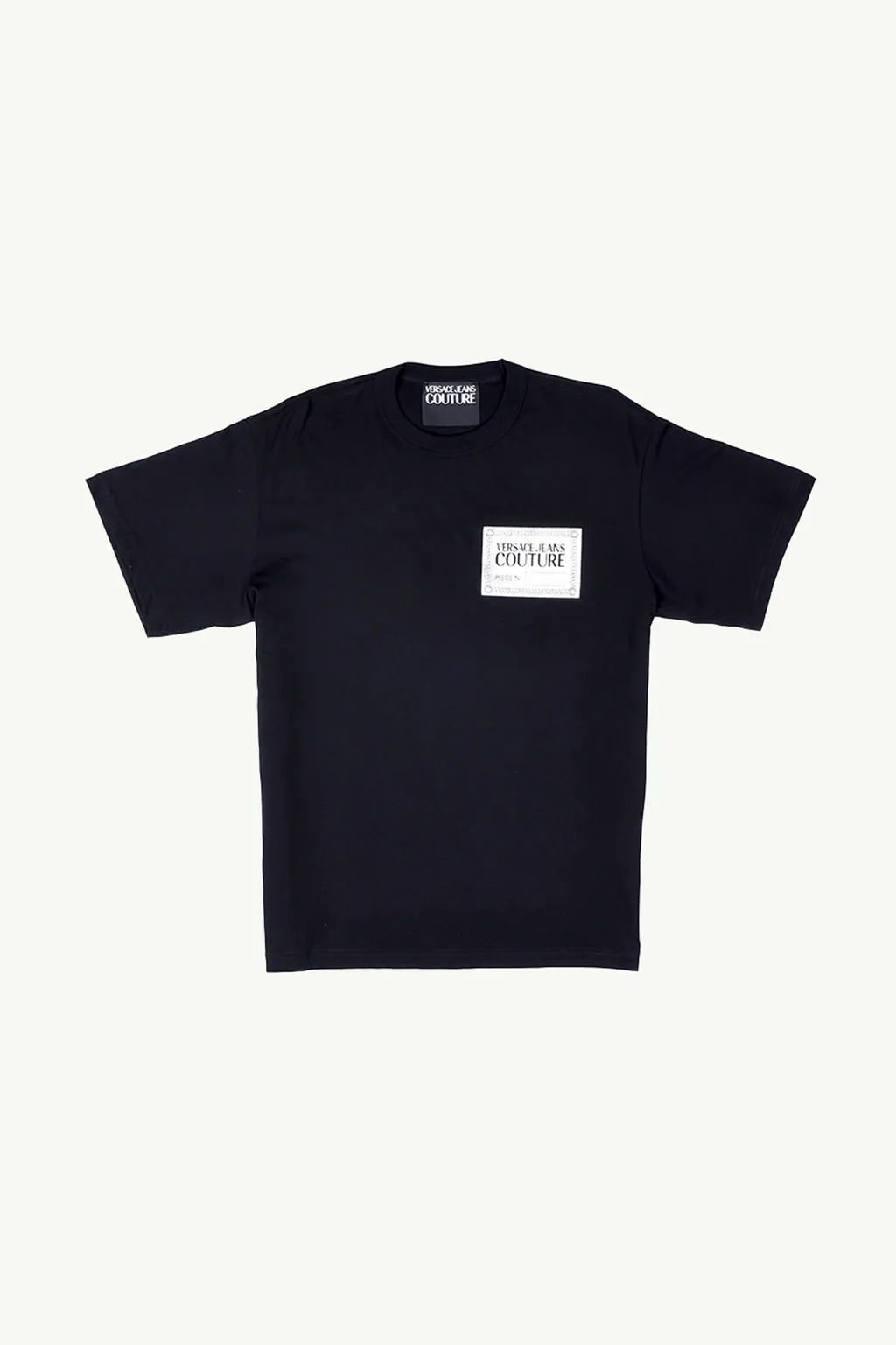 VERSACE JEANS COUTURE Men Piece Number Logo T-Shirt in Black/Silver 0