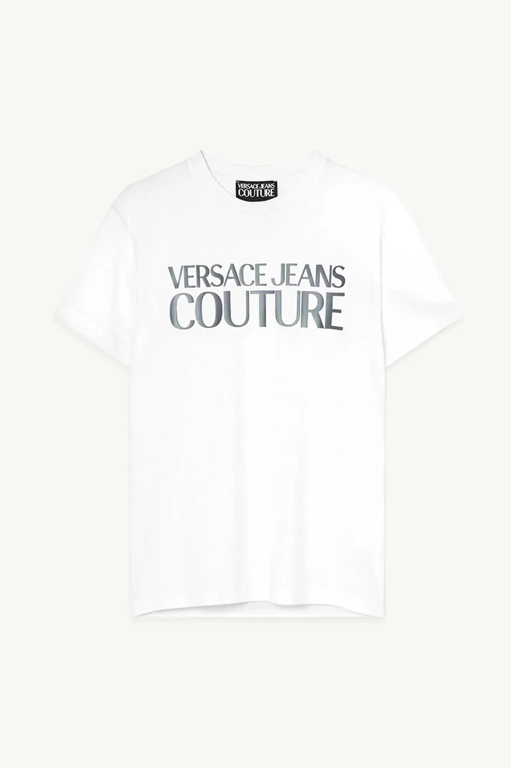 VERSACE JEANS COUTURE Men Logo Thick Petrol T-Shirt in White 0