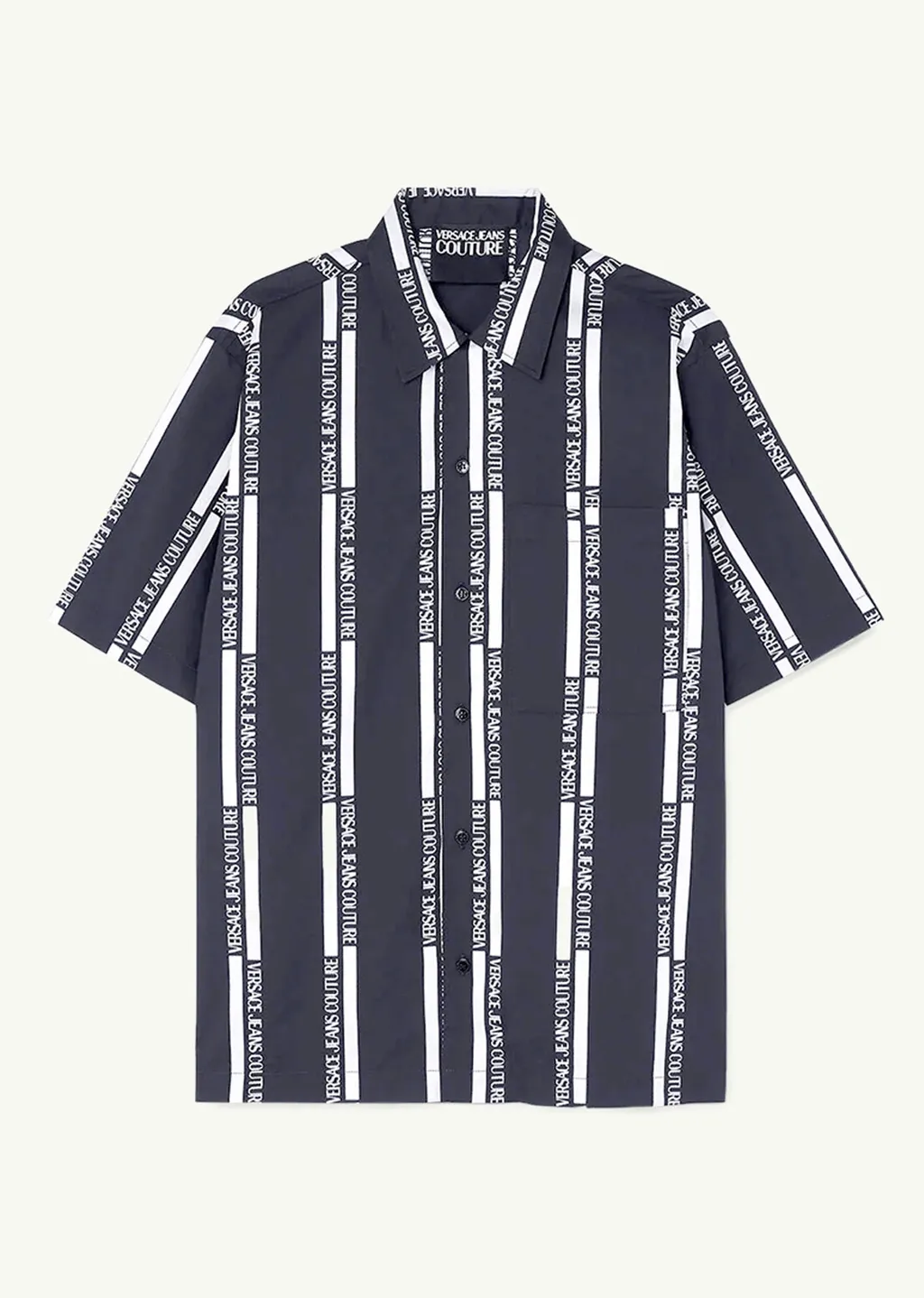 VERSACE JEANS COUTURE Men All Over Lateral Logo Print Shirt in Black/White 0