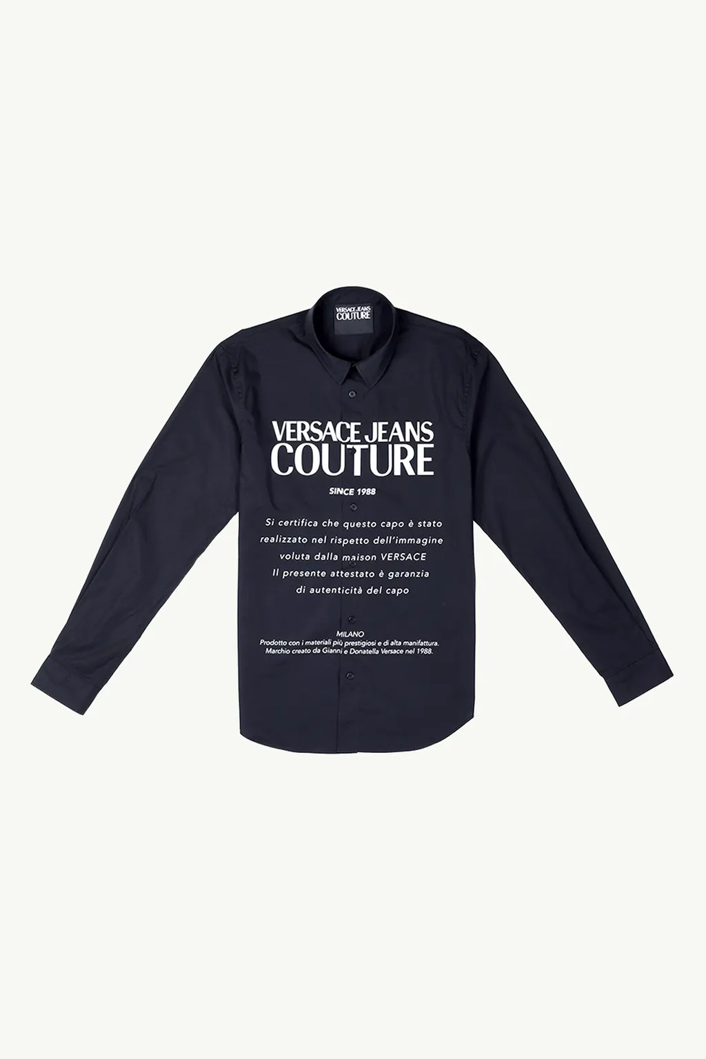 VERSACE JEANS COUTURE Men S Print Warranty Long Sleeves Shirt in Black 0