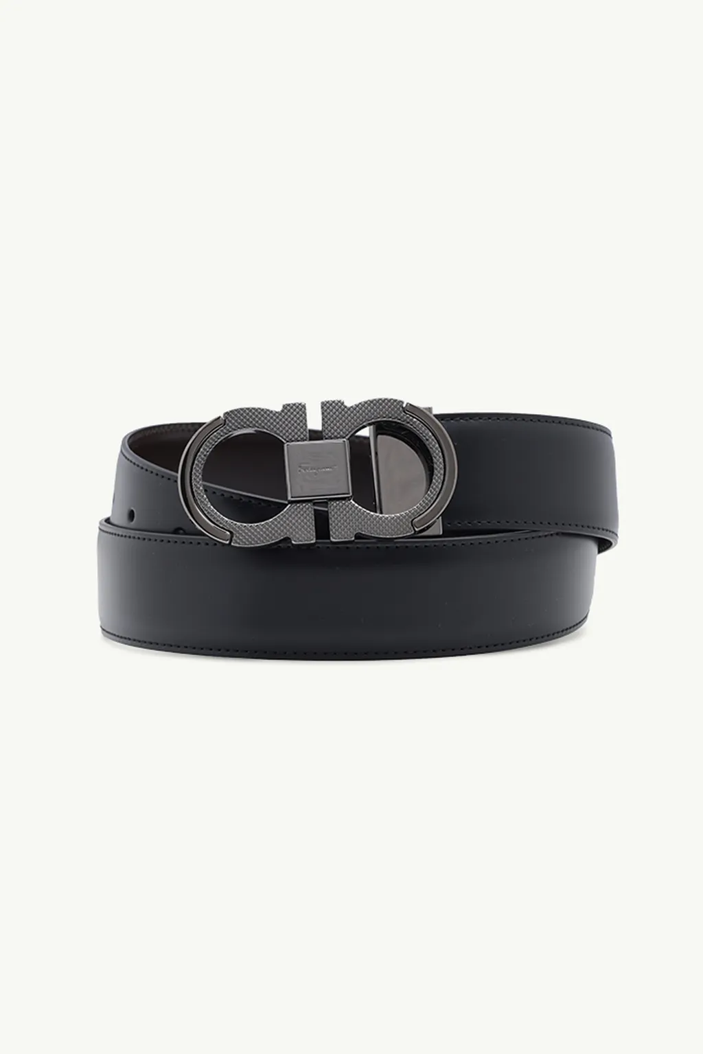 SALVATORE FERRAGAMO Men Reversible Gancini Belt 3.5cm in Black/Brown Smooth Calf SHW with Burnished Buckle 2