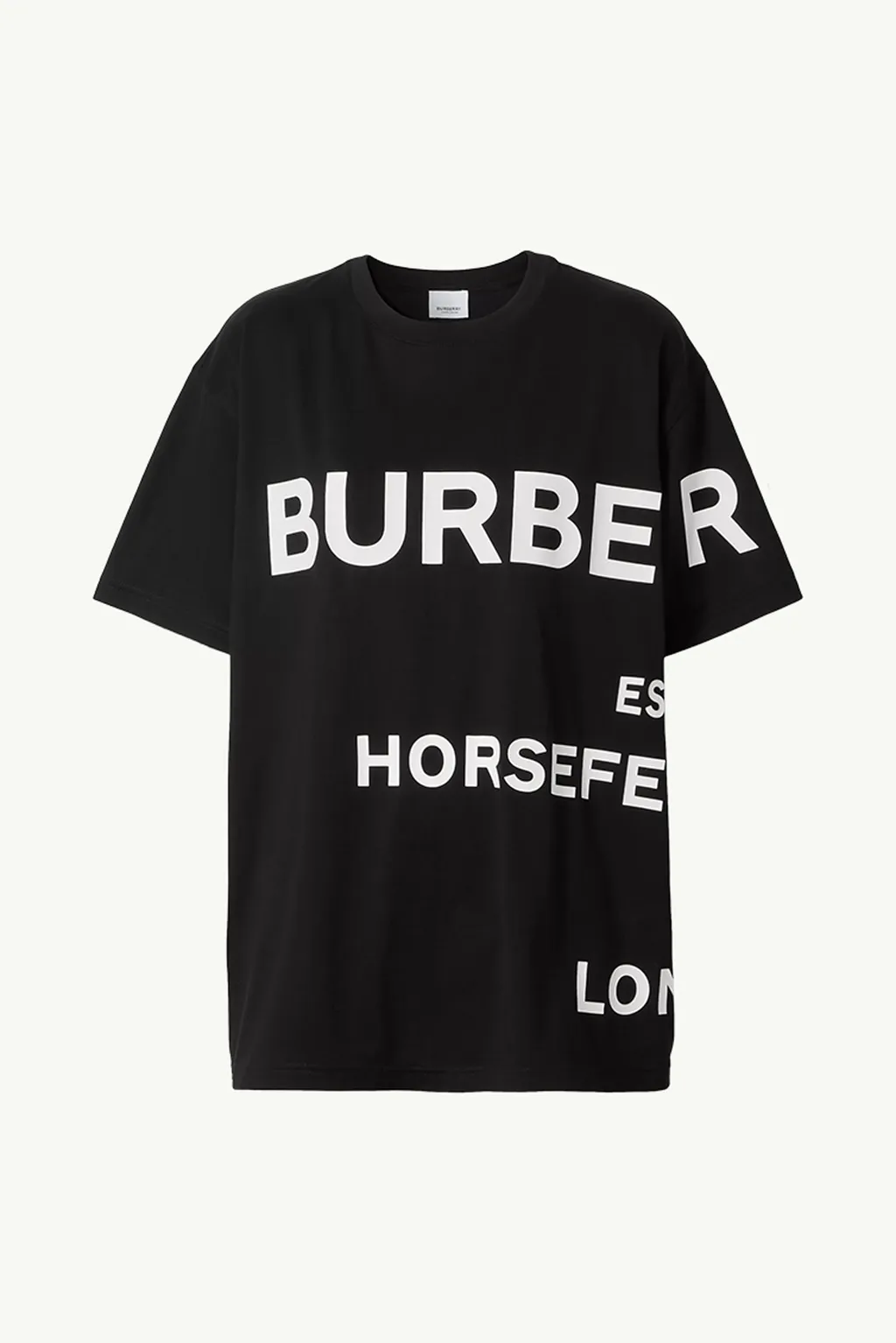BURBERRY Women Horseferry Print Oversized T-Shirt in Black 0