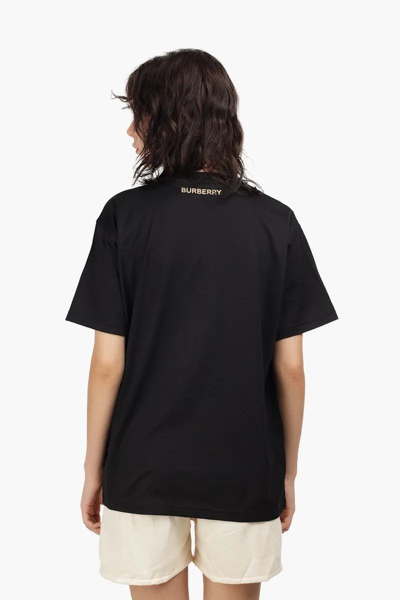 BURBERRY Women Deer Graphic Oversized T-Shirt in Black 1