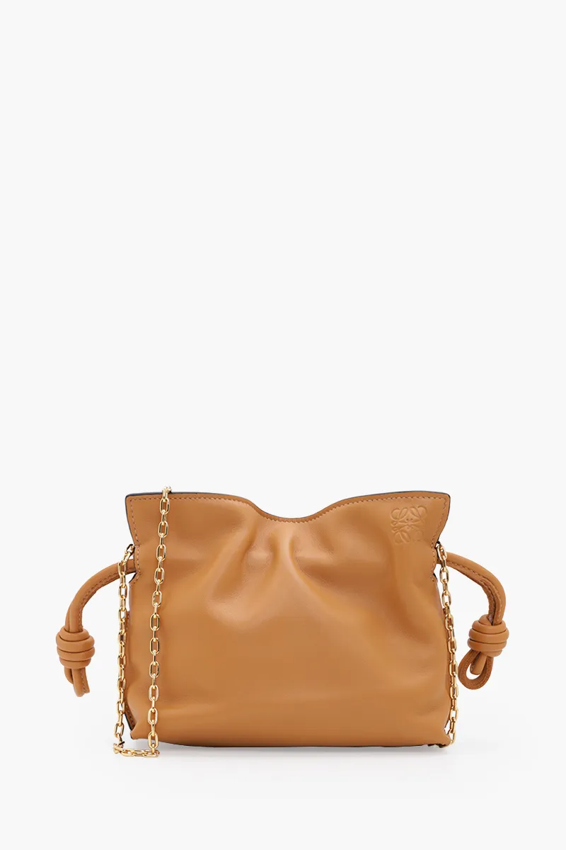 LOEWE Nano Flamenco Clutch on Chain in Warm Desert Calfskin 0