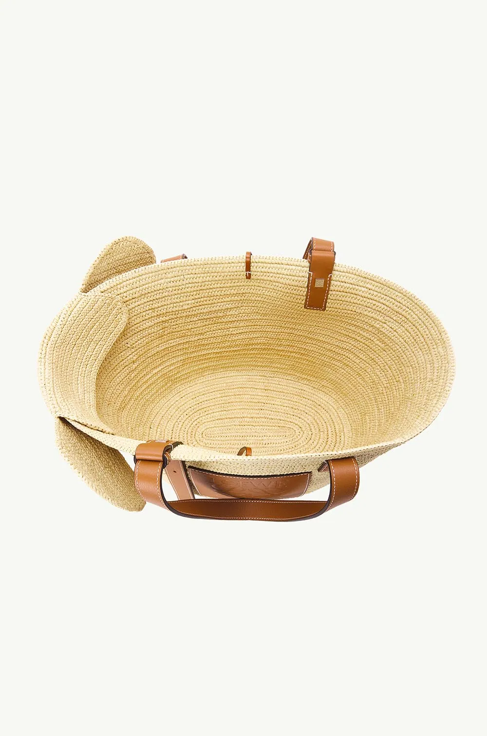 LOEWE Elephant Basket Top Handle Bag in Natural/Tan 2