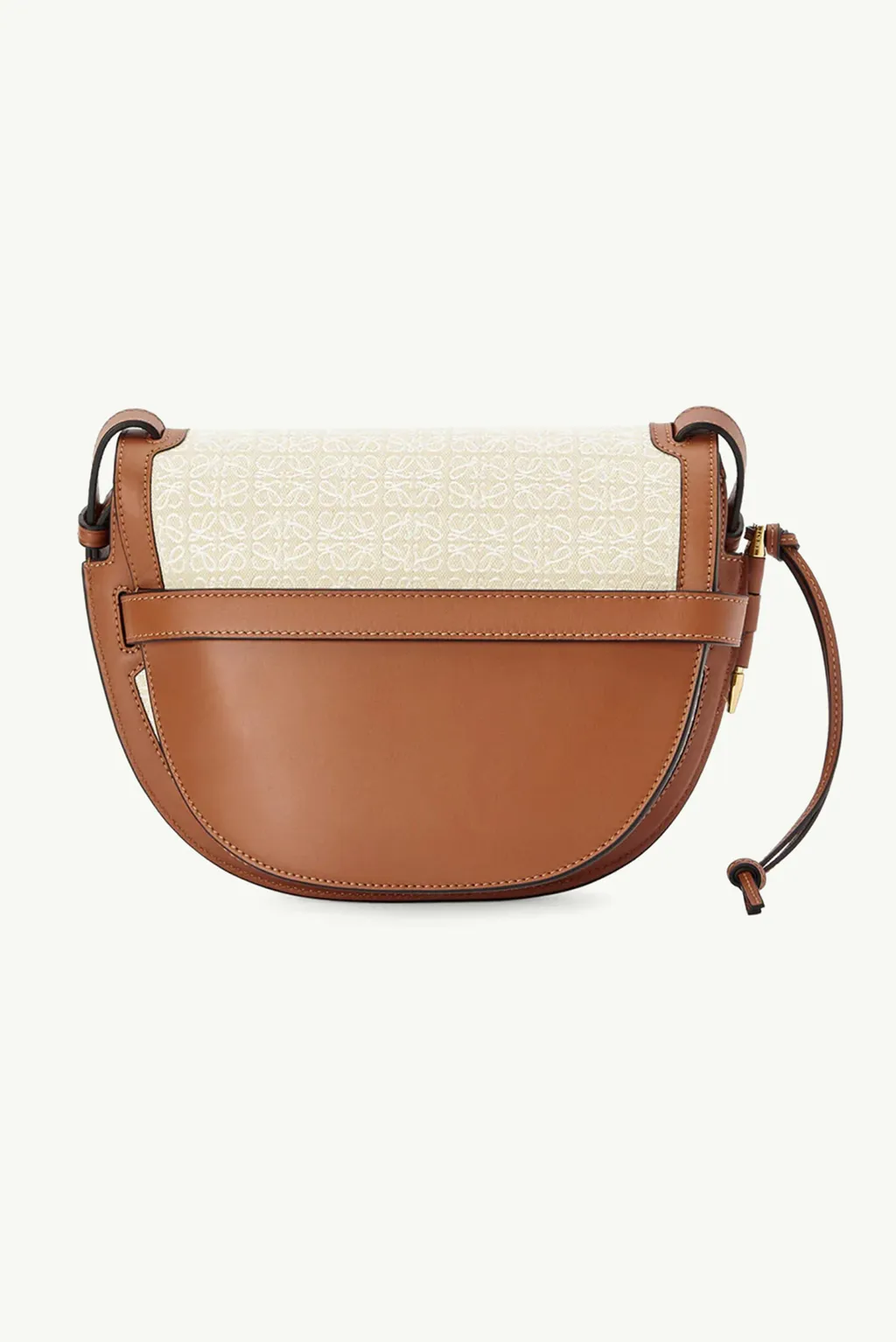 LOEWE Small Gate Anagram Shoulder Bag in Ecru/Tan Jacquard x Calfskin 1