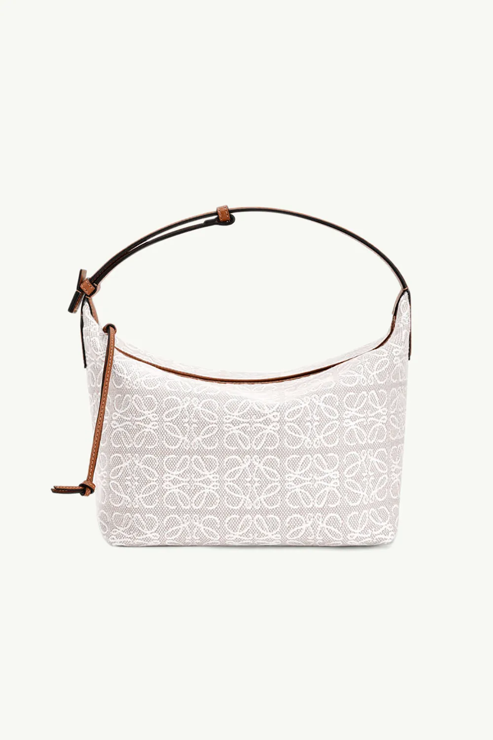 LOEWE Cubi Bag in Ecru/Tan Anagram Jacquard and Calfskin 0