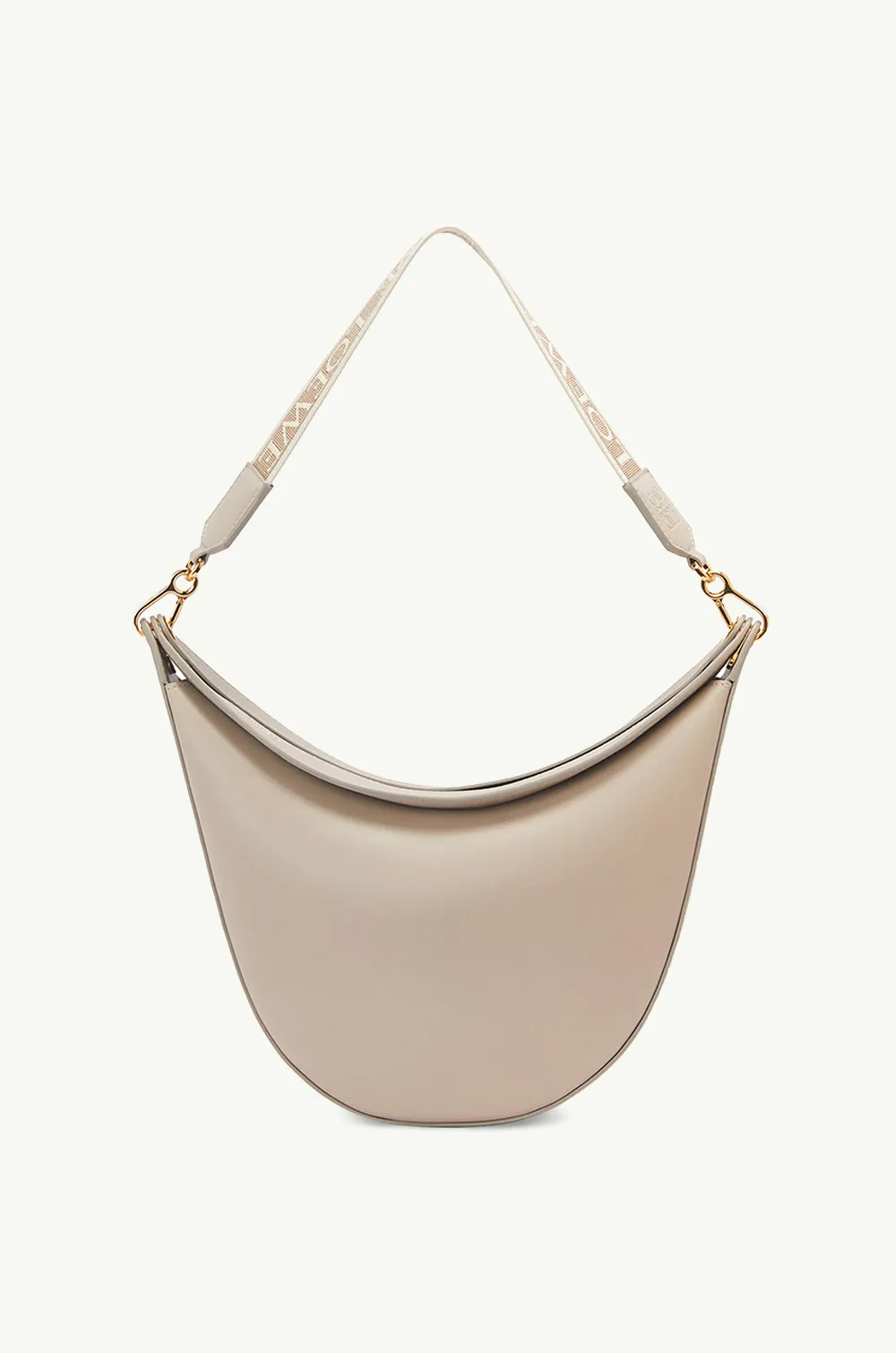 LOEWE Luna Hobo Bag in Light Oat Satin Calf with Jacquard Strap 1