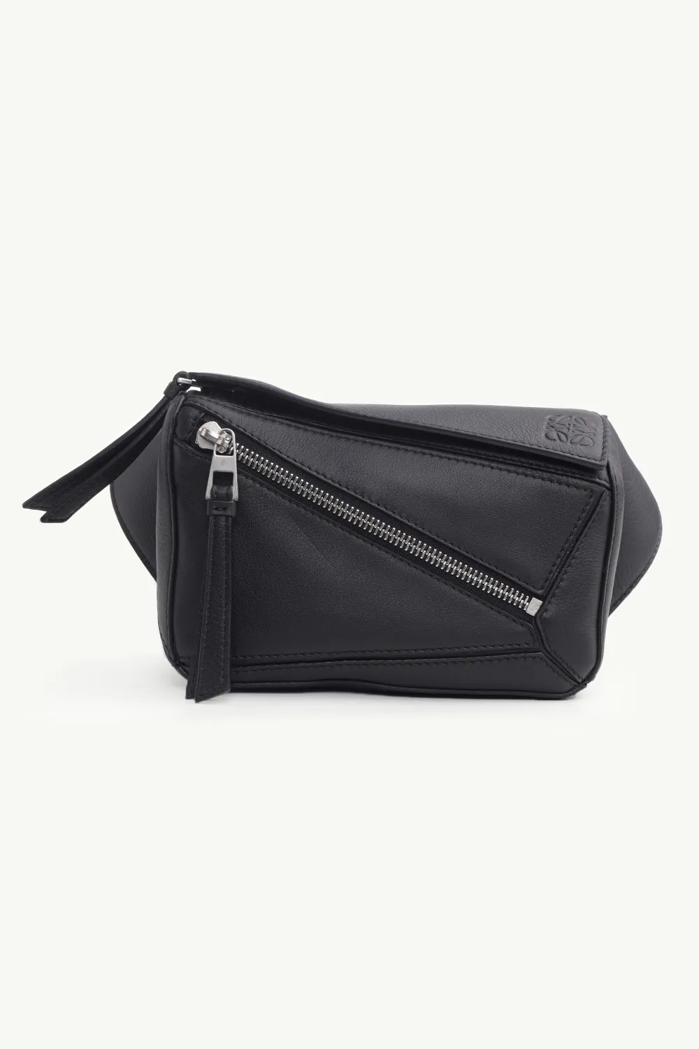 LOEWE Mini Puzzle Bumbag in Black Classic Calfskin 0