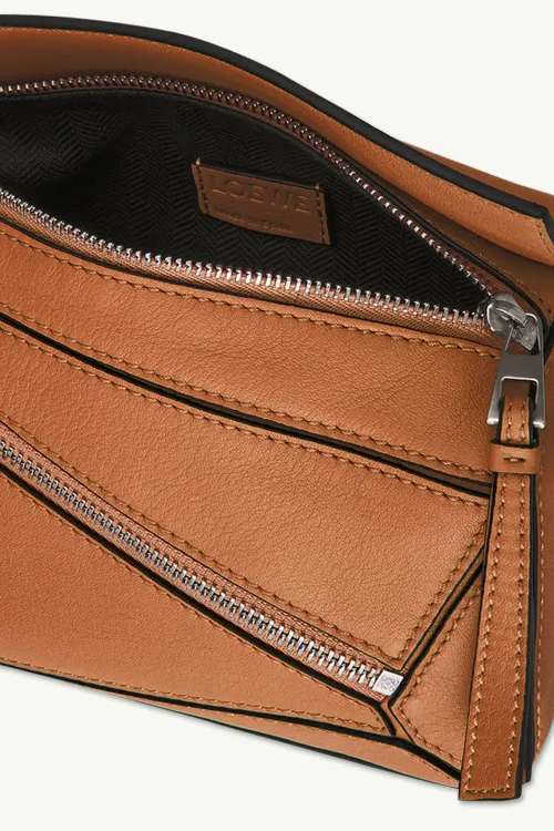 LOEWE Mini Puzzle Bumbag in Tan Classic Calfskin 3