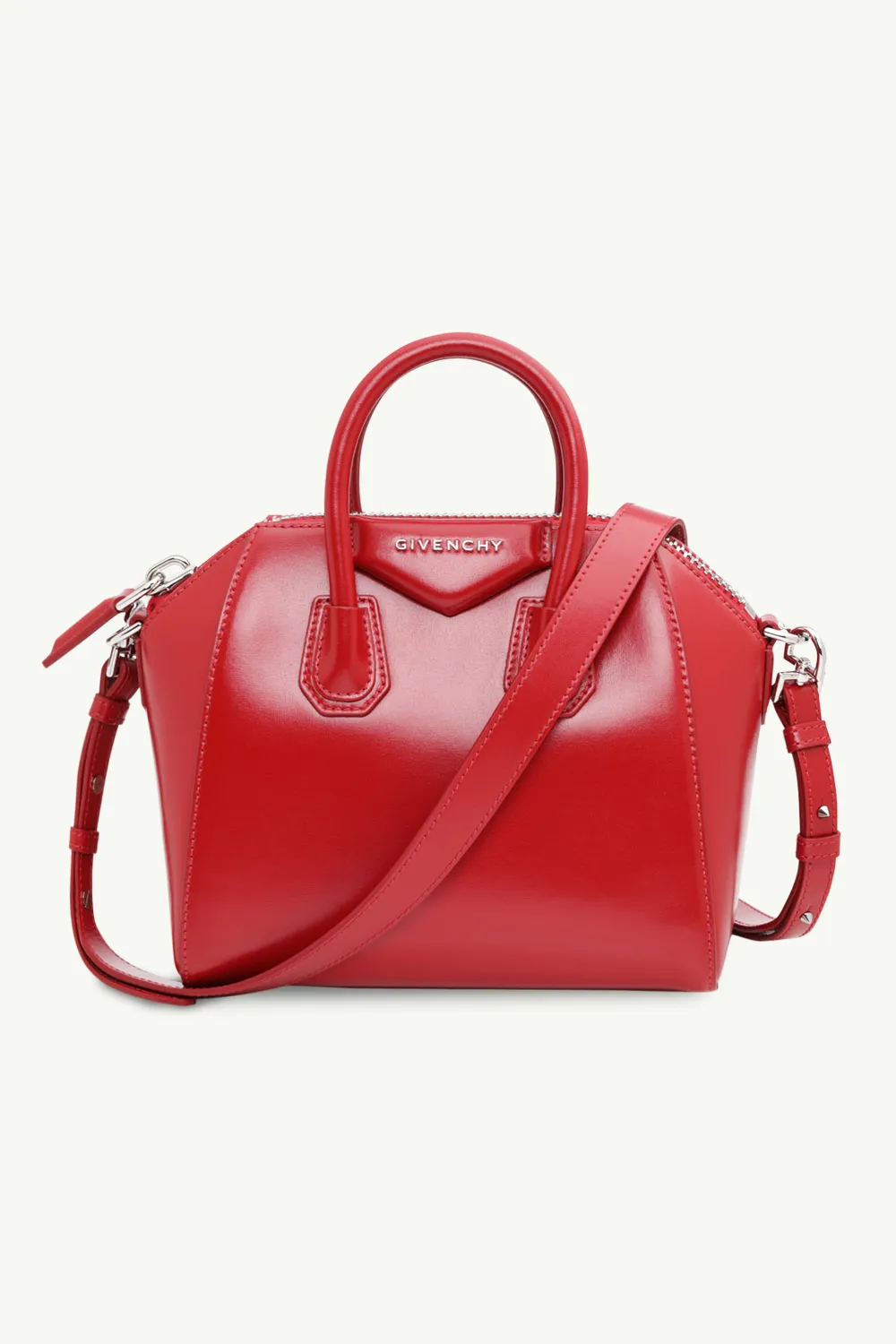 GIVENCHY Mini Antigona in Dark Red Smooth Leather 0