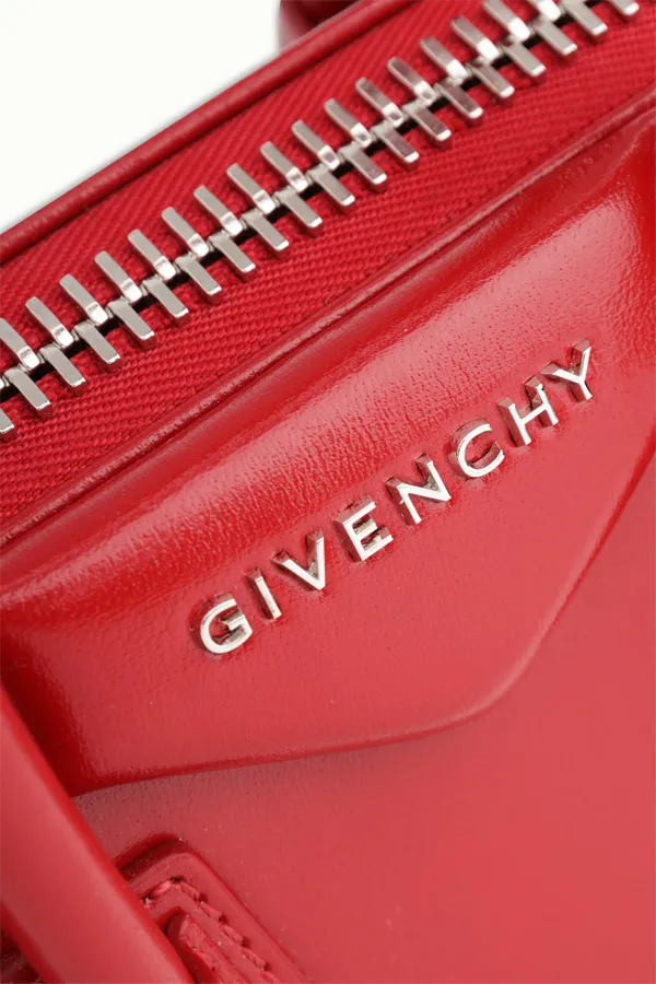 GIVENCHY Mini Antigona in Dark Red Smooth Leather 3