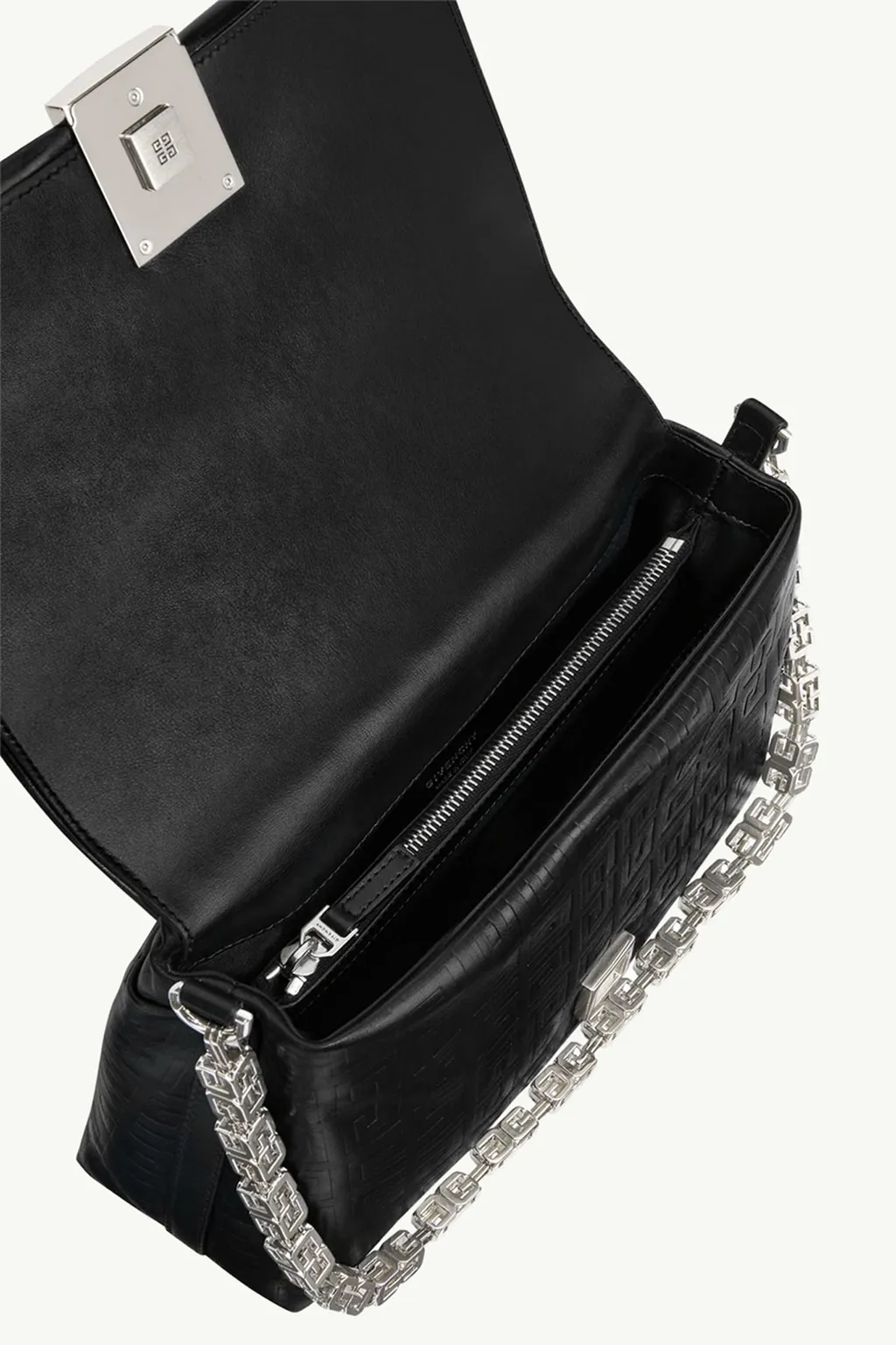 GIVENCHY Medium 4G Soft Flap Shoulder Bag in Black Calfskin SHW with Removable Shoulder Strap 3