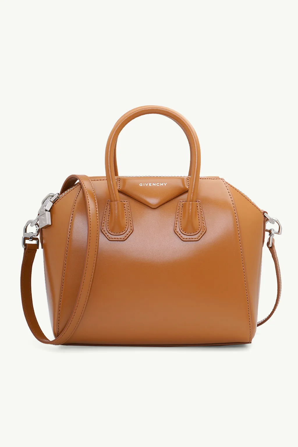 GIVENCHY Mini Antigona in Tan Smooth Box Calfskin Leather 0