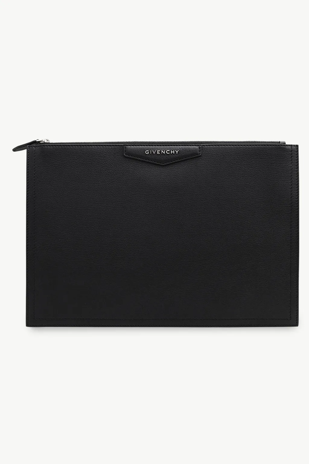 GIVENCHY Large Antigona Pochette in Black Grained Leather 0