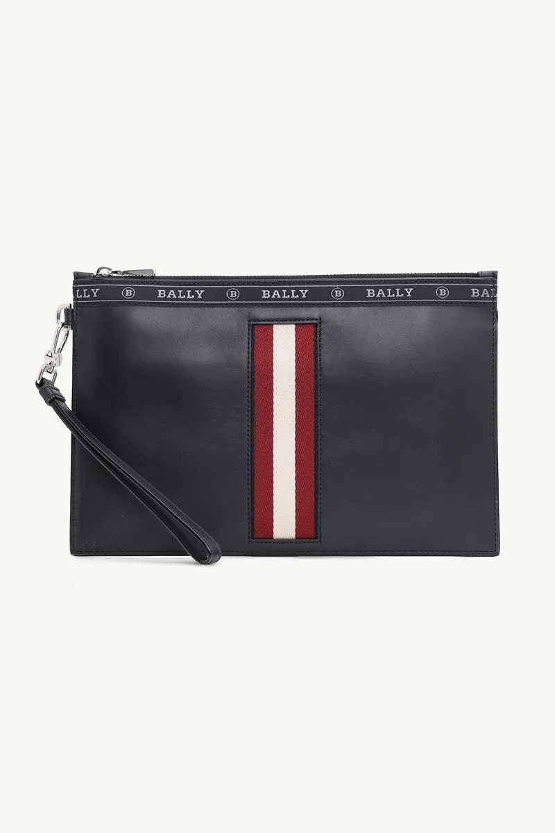 BALLY Men Benery Necessaire Clutch in Black Bovine Leather 0
