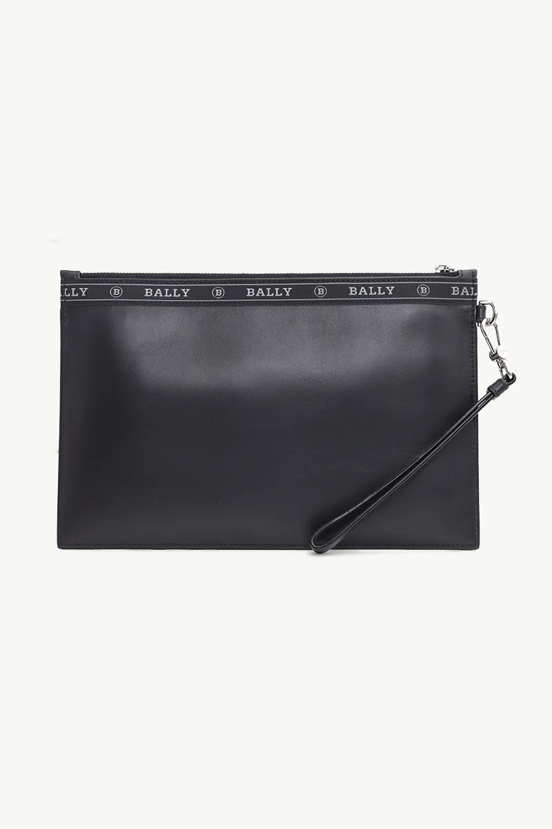 BALLY Men Benery Necessaire Clutch in Black Bovine Leather 1