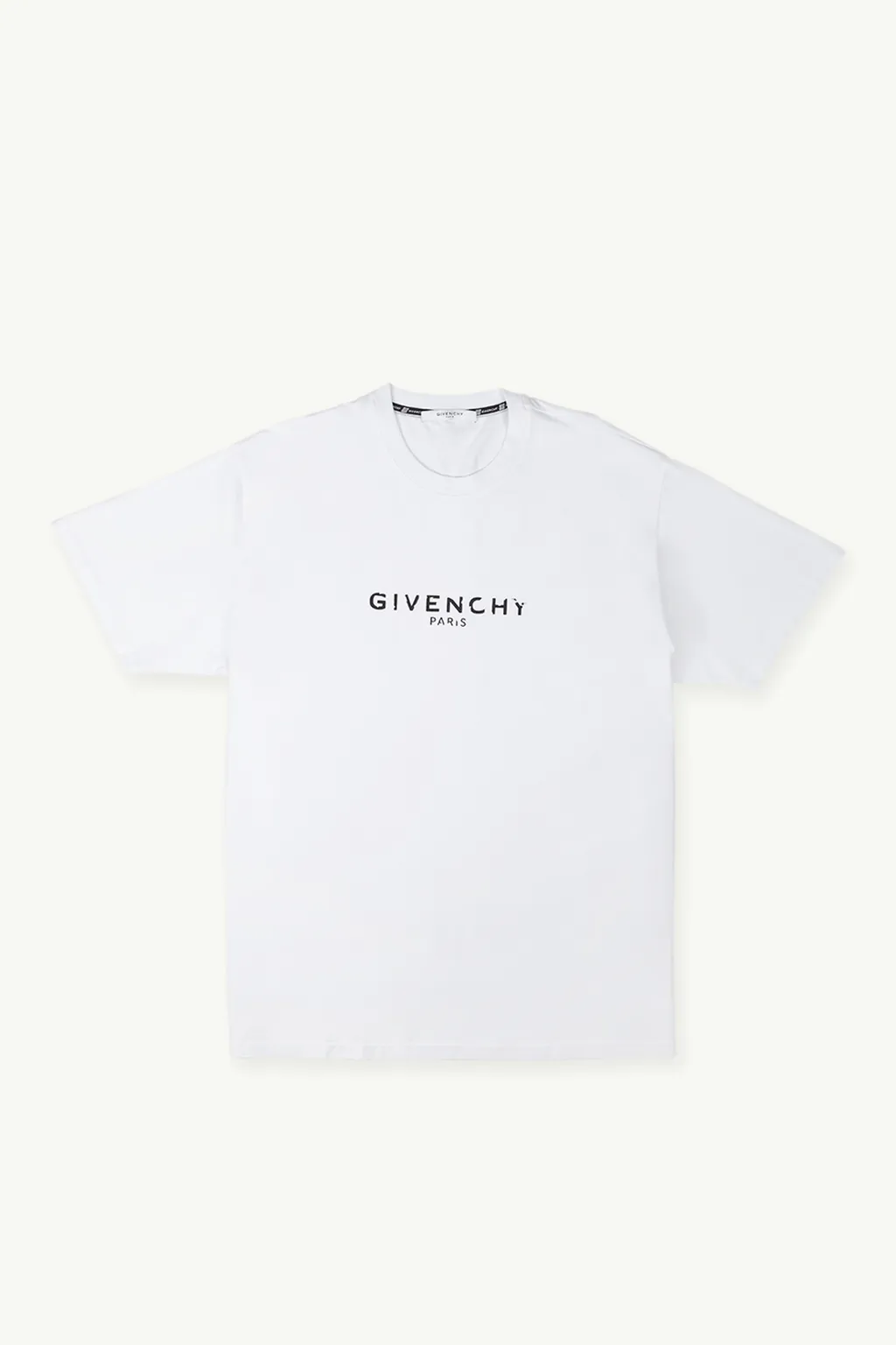 GIVENCHY Men Oversized Distressed Logo T-Shirt in White 0
