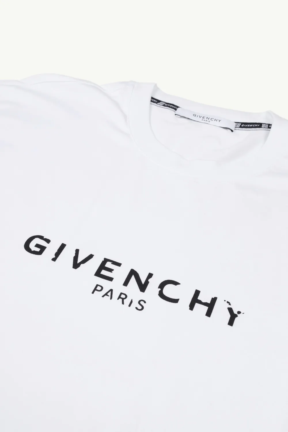 GIVENCHY Men Oversized Distressed Logo T-Shirt in White 2