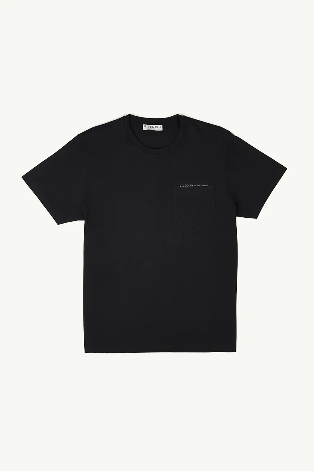 GIVENCHY Men Logo Ribbon Trimmed T-Shirt in Black with Pocket 0
