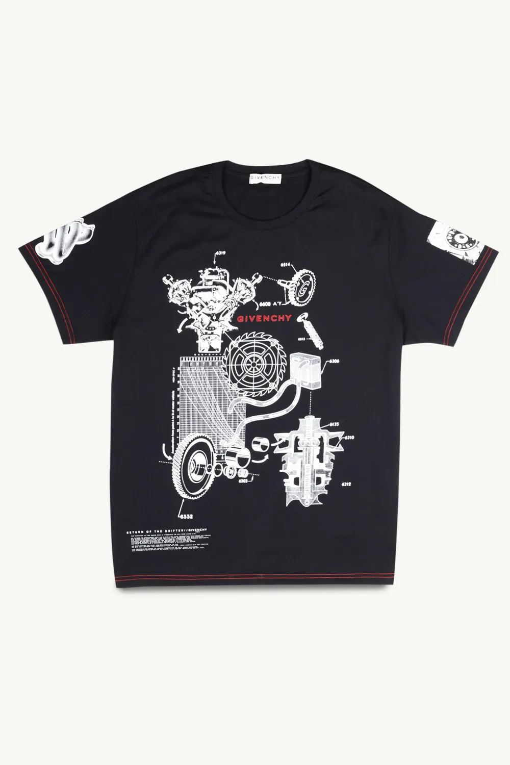 GIVENCHY Men Schematics Printed Logo T-Shirt in Black 0