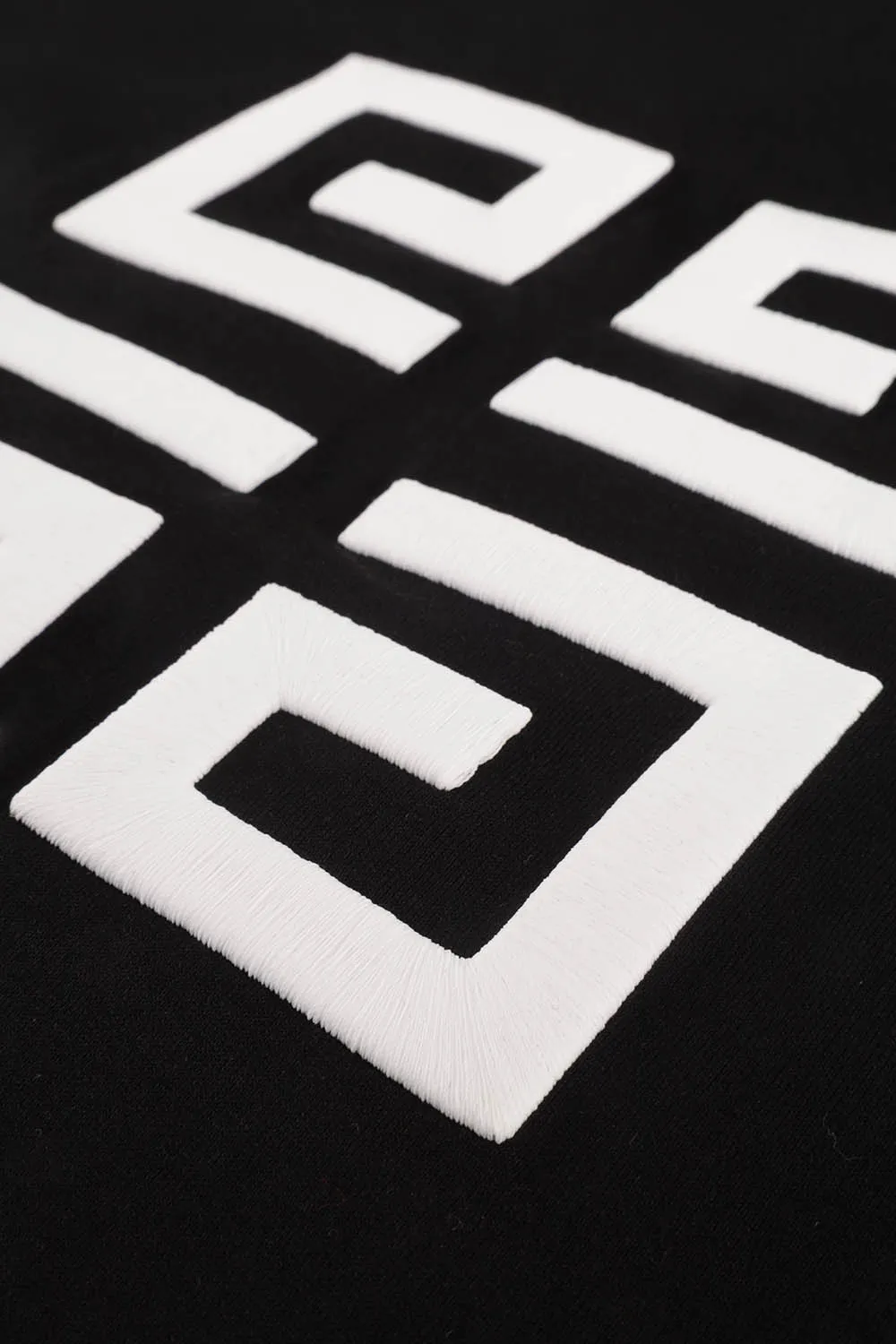 GIVENCHY Men Logo Embroidered Slim Fit T-Shirt in Black with 4G Emblem on Back 3