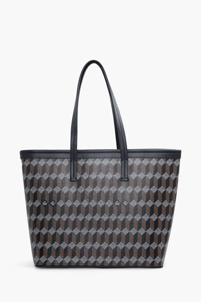 AU DEPART Horizontal La Roquette Monogram Tote Bag in Black Multicolor Reflective Jacquard 0