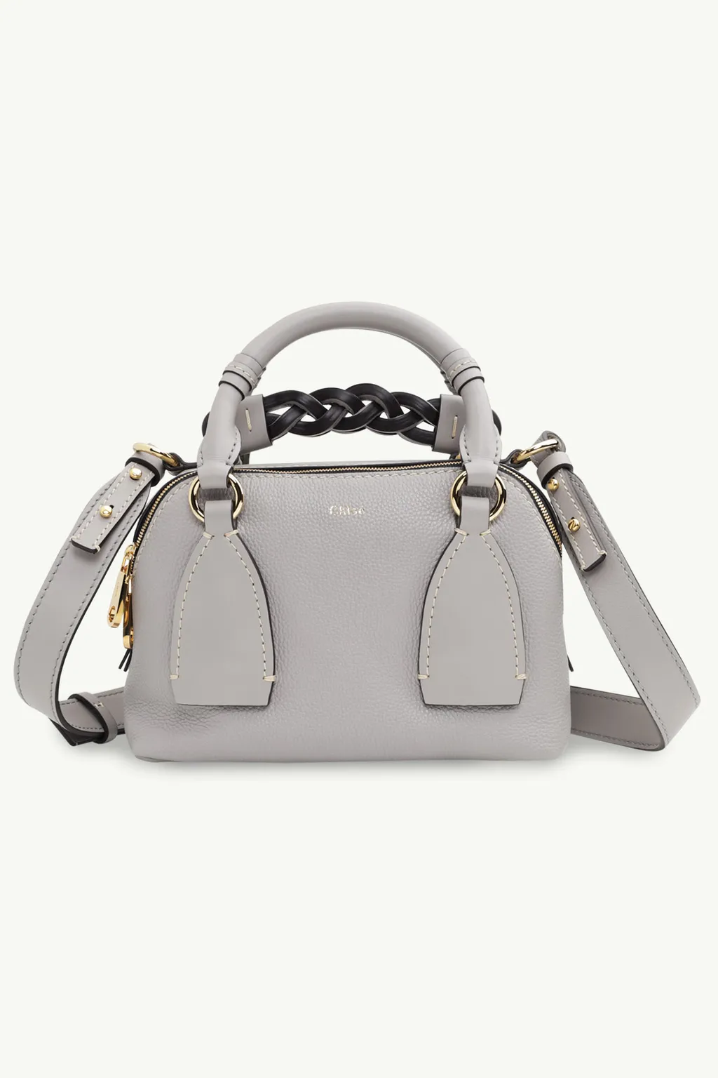 CHLOE Small Daria Top Handle Shoulder Bag in Stormy Gray 0