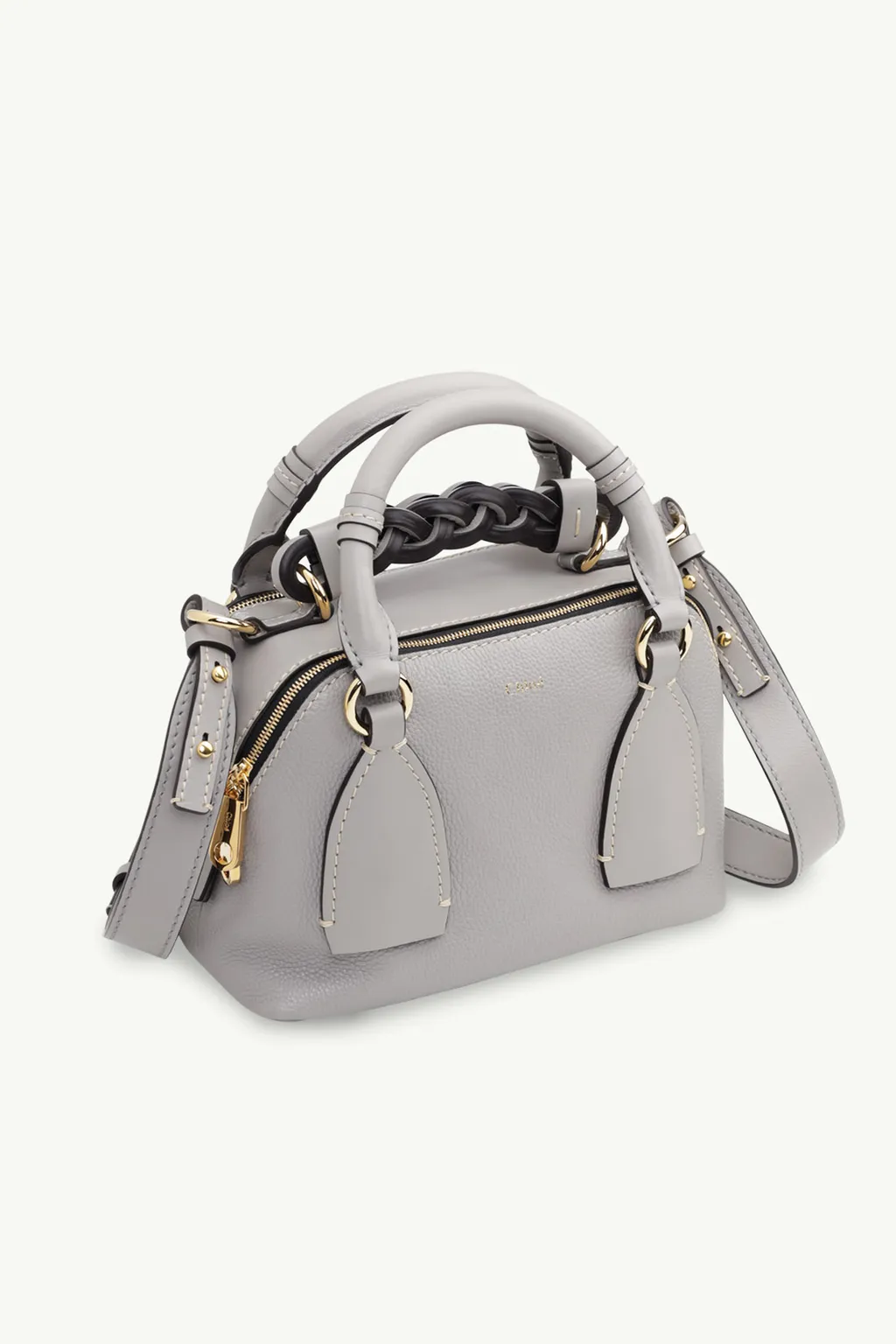 CHLOE Small Daria Top Handle Shoulder Bag in Stormy Gray 2