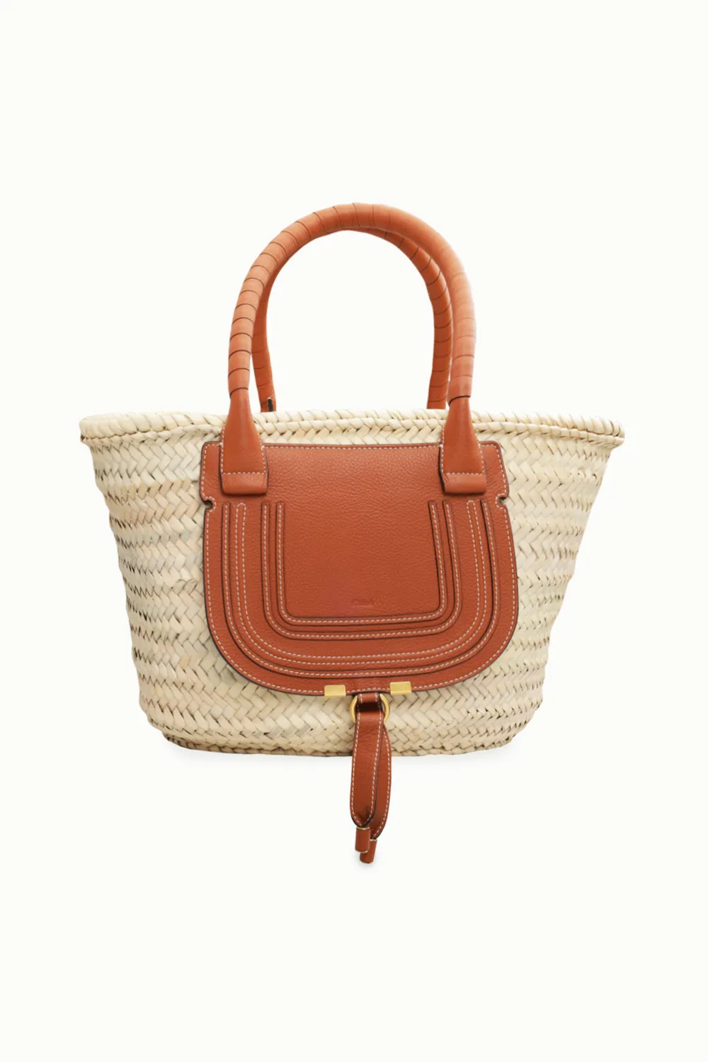 CHLOE Medium Marcie Basket Bag in Tan/Raffia 0