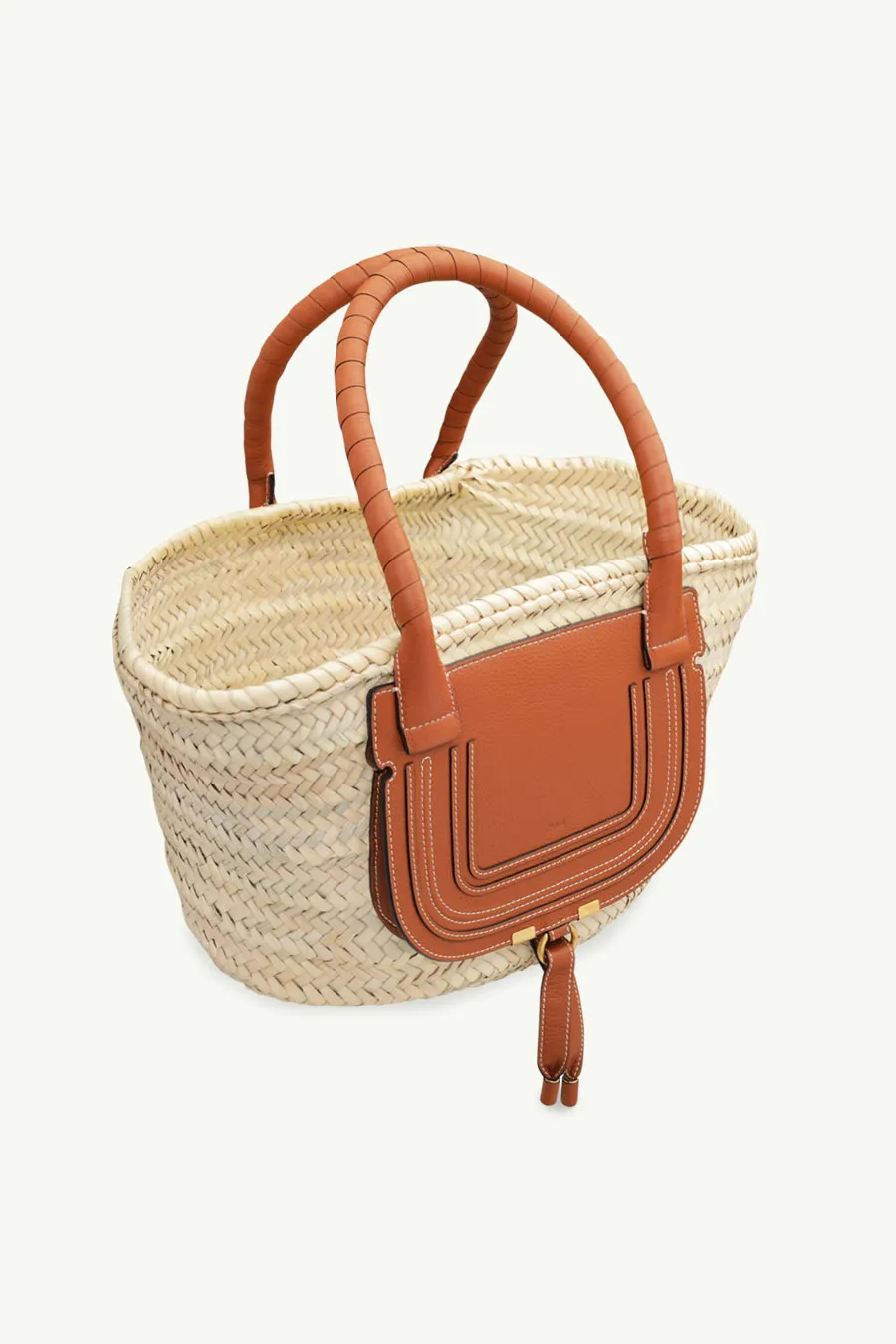 CHLOE Medium Marcie Basket Bag in Tan/Raffia 2