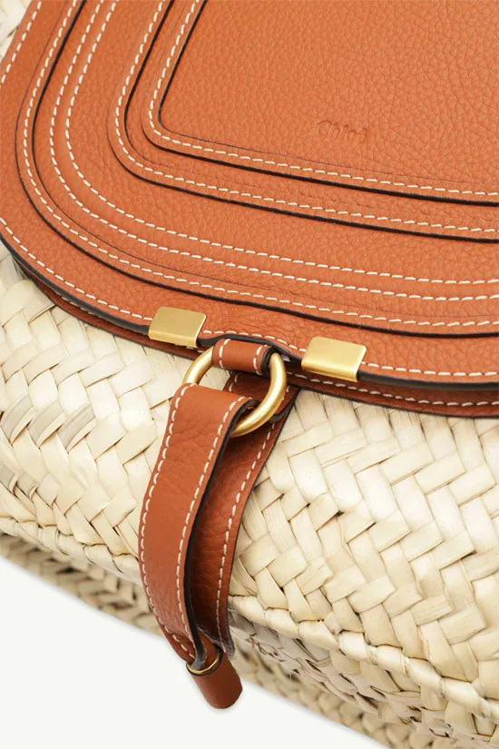 CHLOE Medium Marcie Basket Bag in Tan/Raffia 3