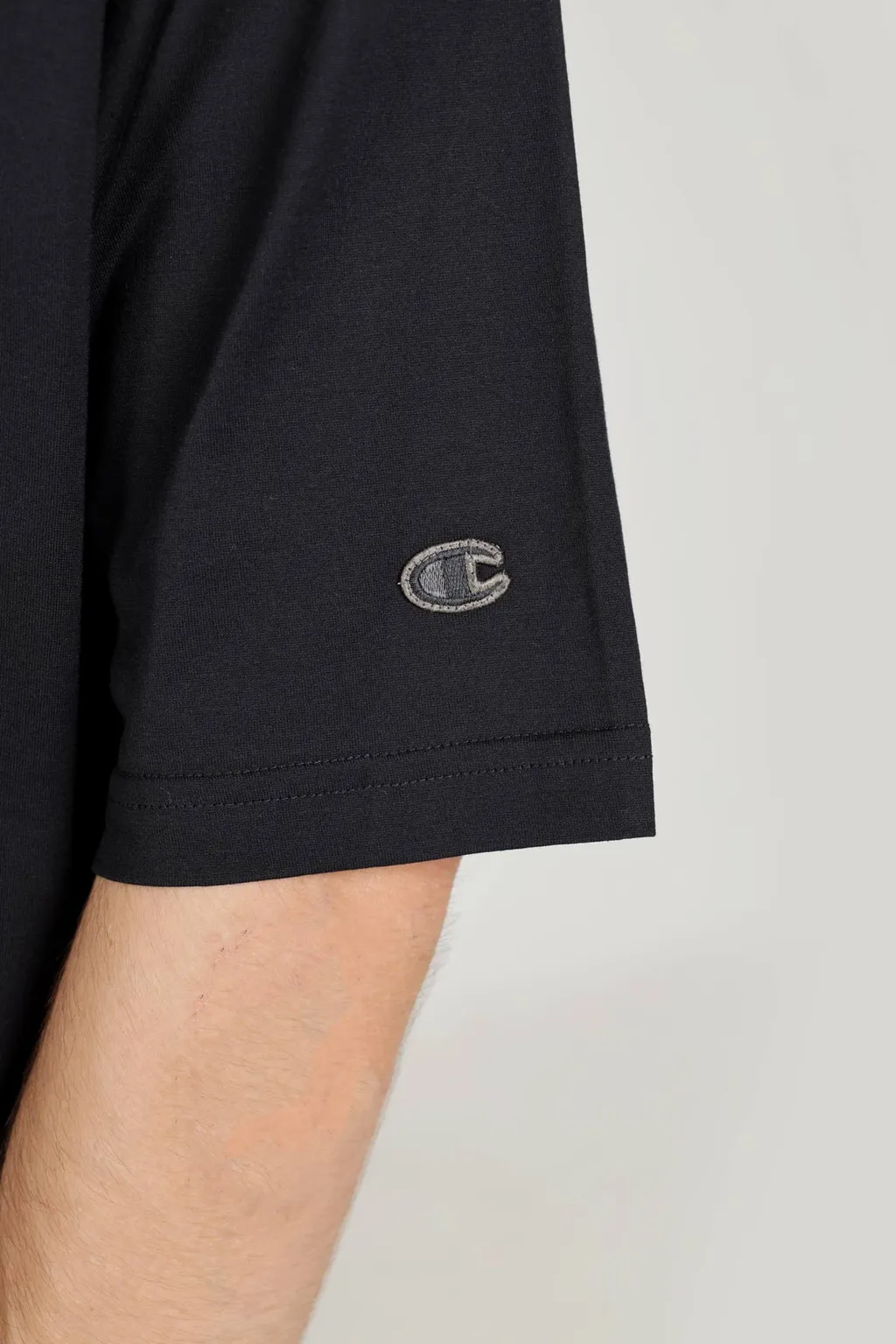 RICK OWENS x CHAMPION Men Embroidered Logo Oversized T-Shirt in Black 4