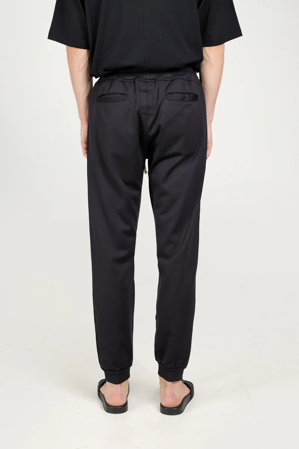 RICK OWENS x CHAMPION Men Embroidered Logo Trousers in Black 2