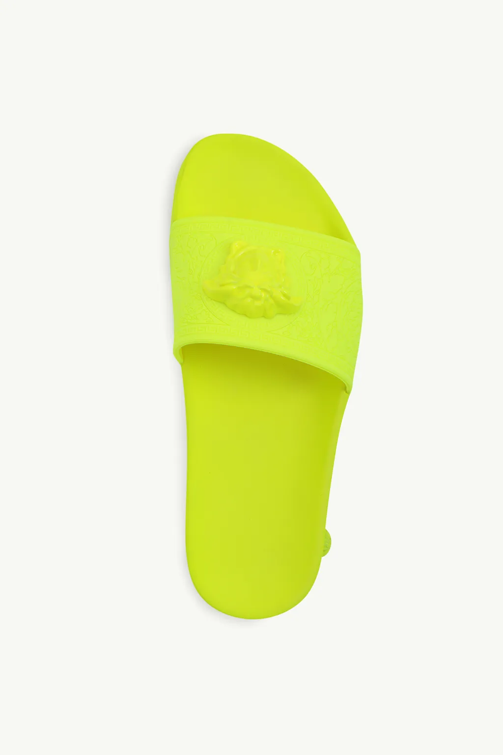 VERSACE Women Baroque Medusa Slide Sandals in Fluo Yellow 3