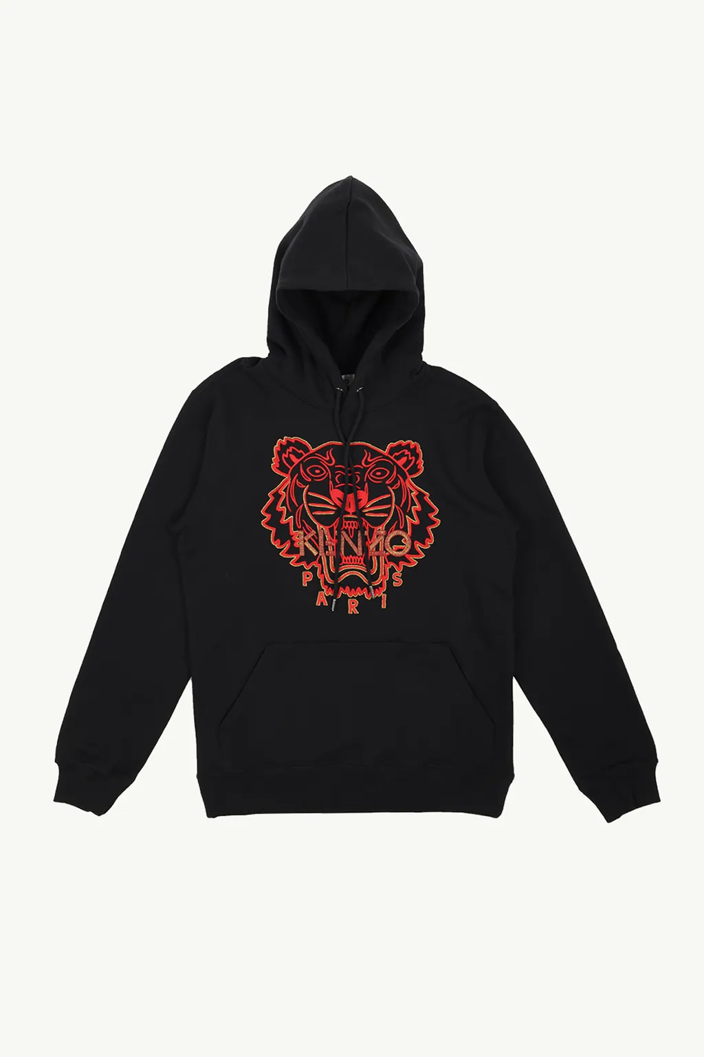 KENZO Men Embroidered Tiger 'The Year of The Tiger Capsule' Sweatshirt in Black/Red with Hoodie 0