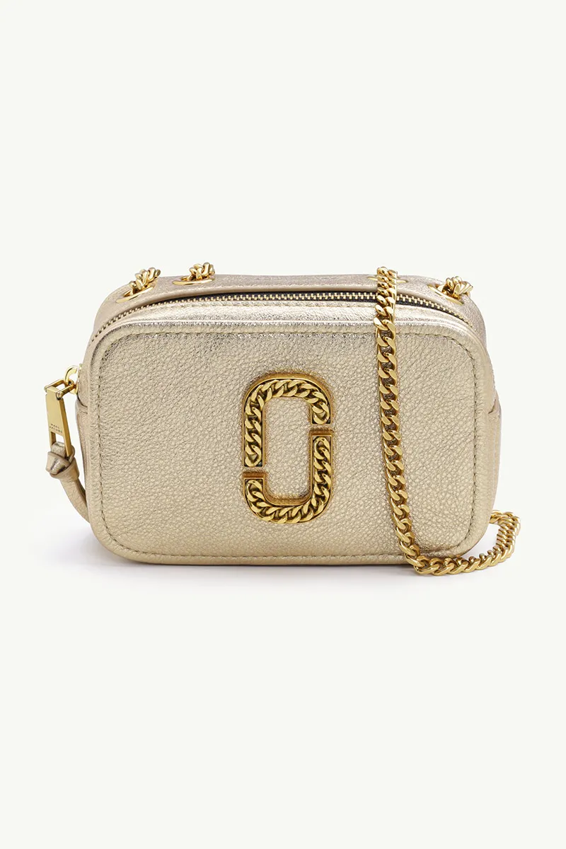 MARC JACOBS The Glam Shot Metallic Camera Shoulder Bag in Light Gold 0