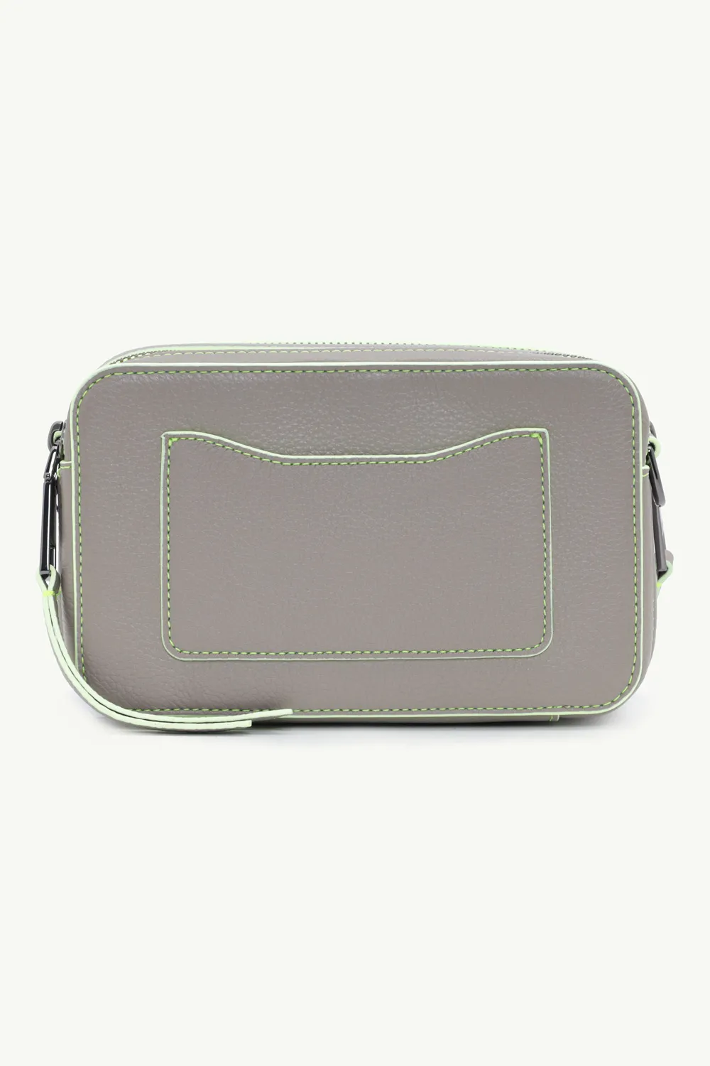 MARC JACOBS The Fluoro Moto Shot Camera Bag in Grey/Fluo Green 1